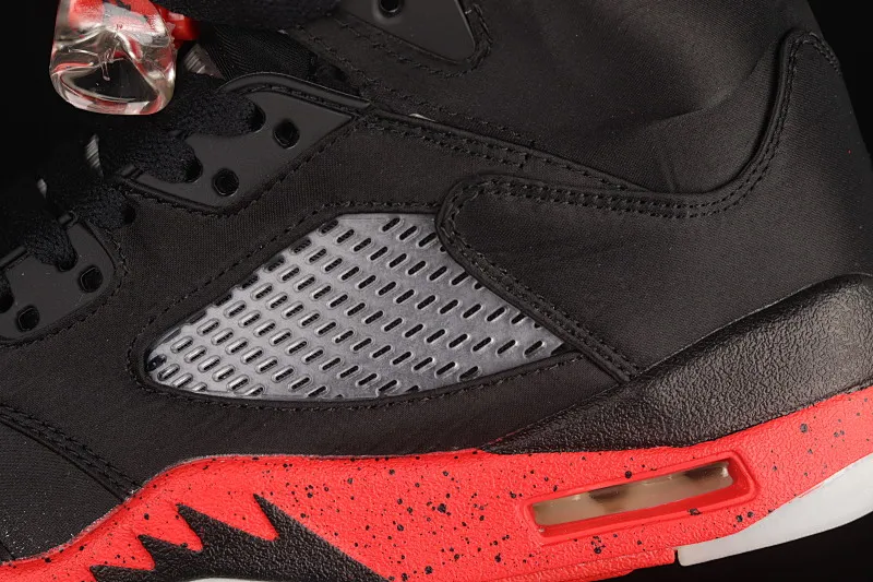 All categories Air Jordan Jordan series basketball shoes Air Jordan 5 Air Jordan 5 Satin Bred AJ5 Joe 5 black and red silk 3M reflective basketball shoes 136027-006
